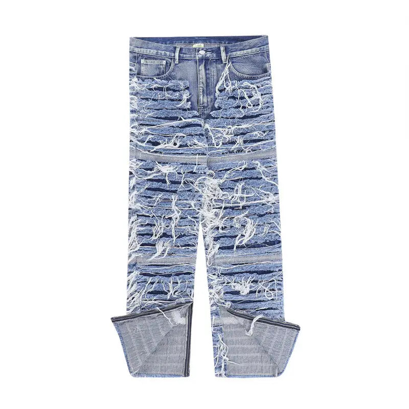 Men Fashion Brands Washed Old Three-dimensional Irregular Coat