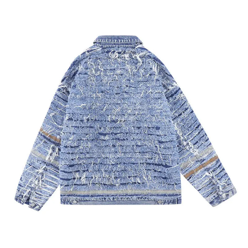 Men Fashion Brands Washed Old Three-dimensional Irregular Coat