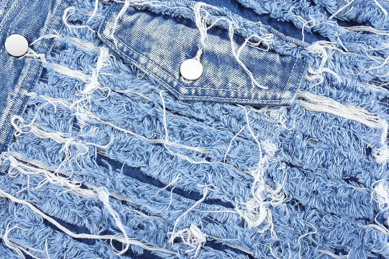 Men Fashion Brands Washed Old Three-dimensional Irregular Coat