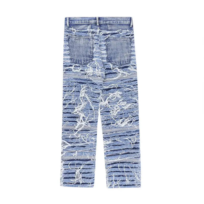 Men Fashion Brands Washed Old Three-dimensional Irregular Coat