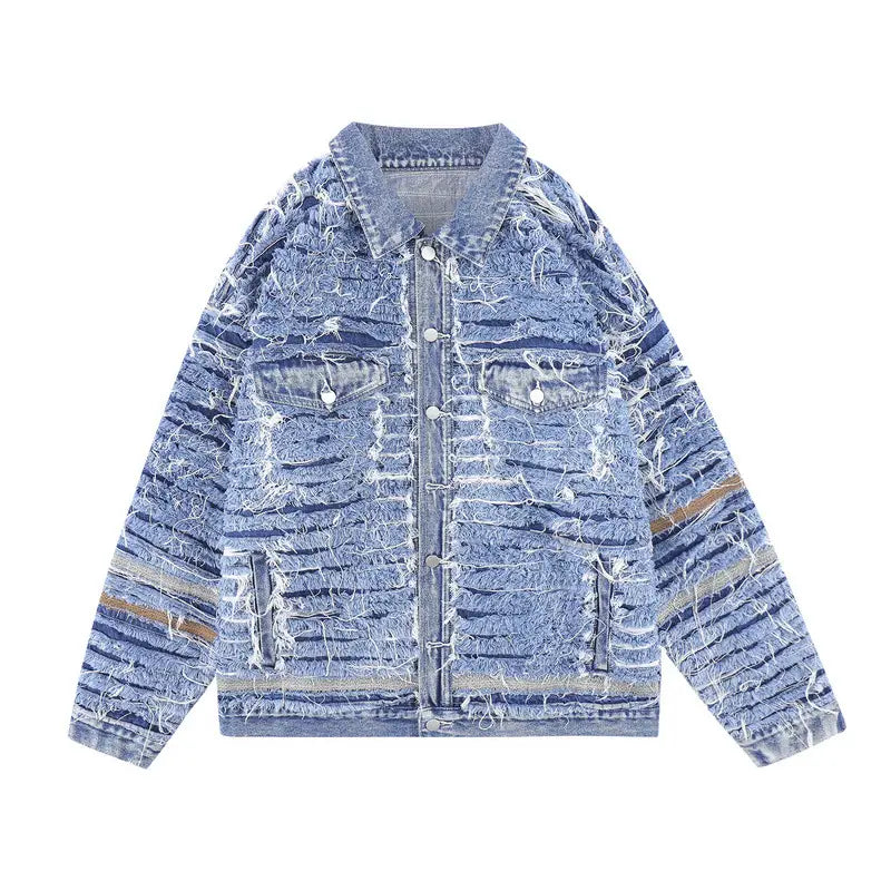 Men Fashion Brands Washed Old Three-dimensional Irregular Coat