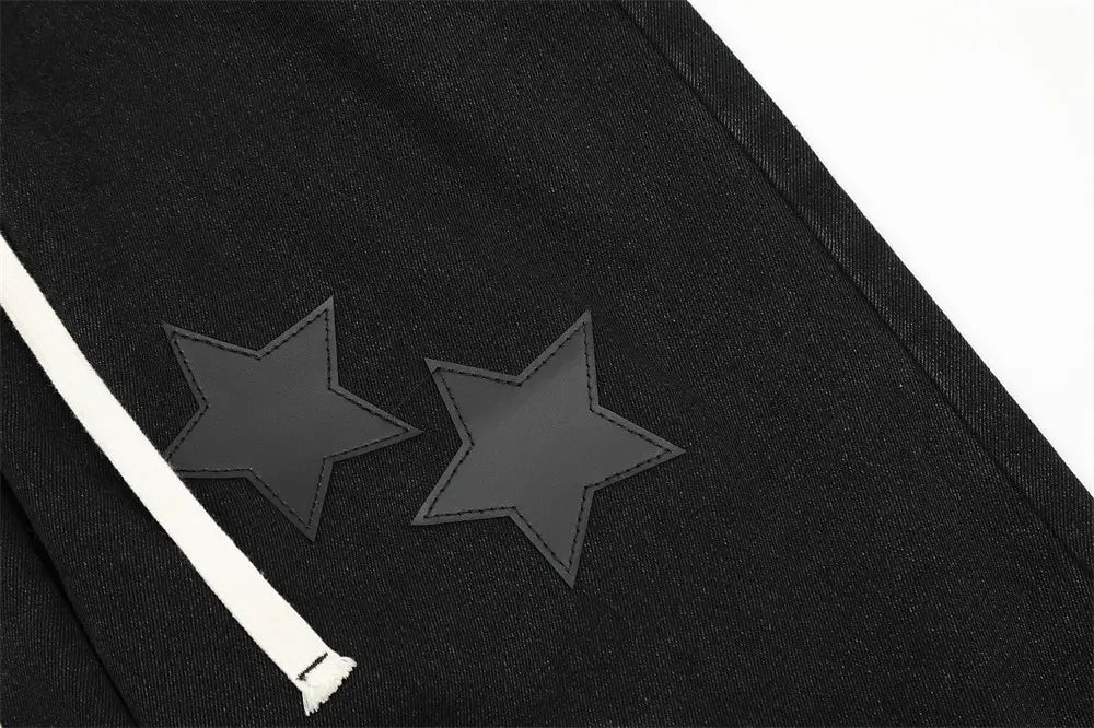 Embroidered Straight-leg Denim Trousers For Men