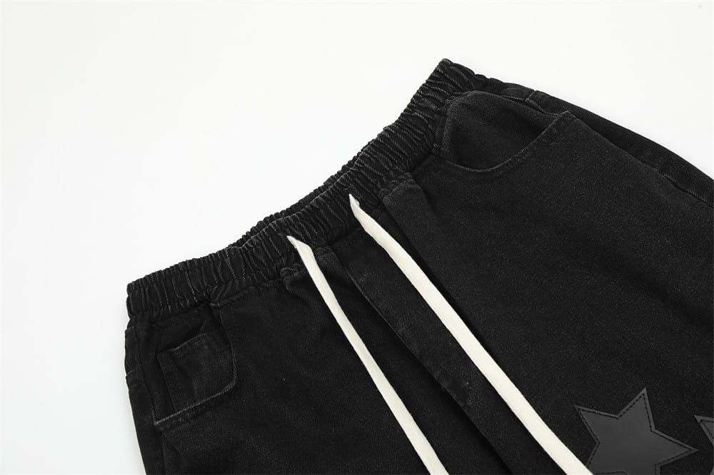 Embroidered Straight-leg Denim Trousers For Men