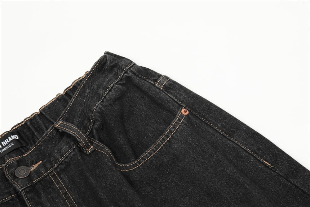 Fashion Punk Patch Denim Trousers Men