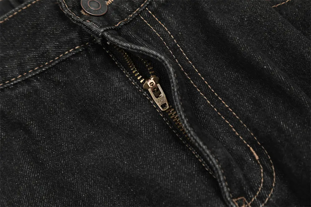 Fashion Punk Patch Denim Trousers Men