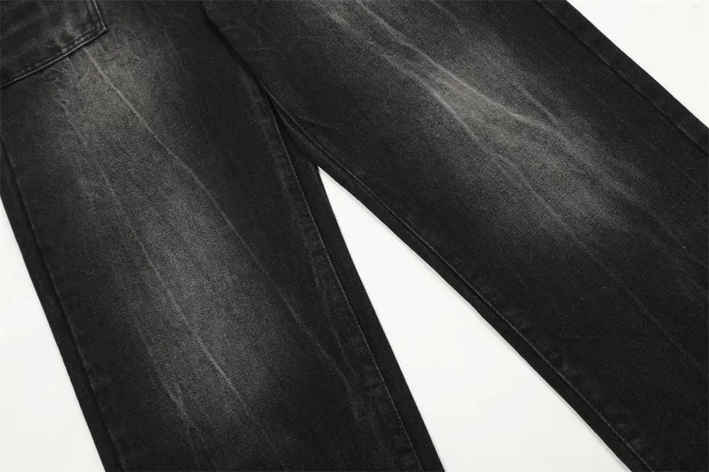 Distressed Wash Bright White Denim Trousers For Men