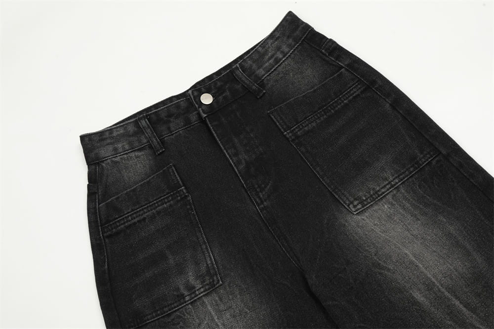 Distressed Wash Bright White Denim Trousers For Men