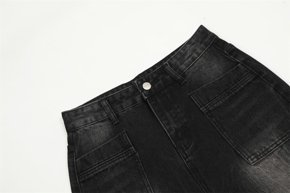 Distressed Wash Bright White Denim Trousers For Men