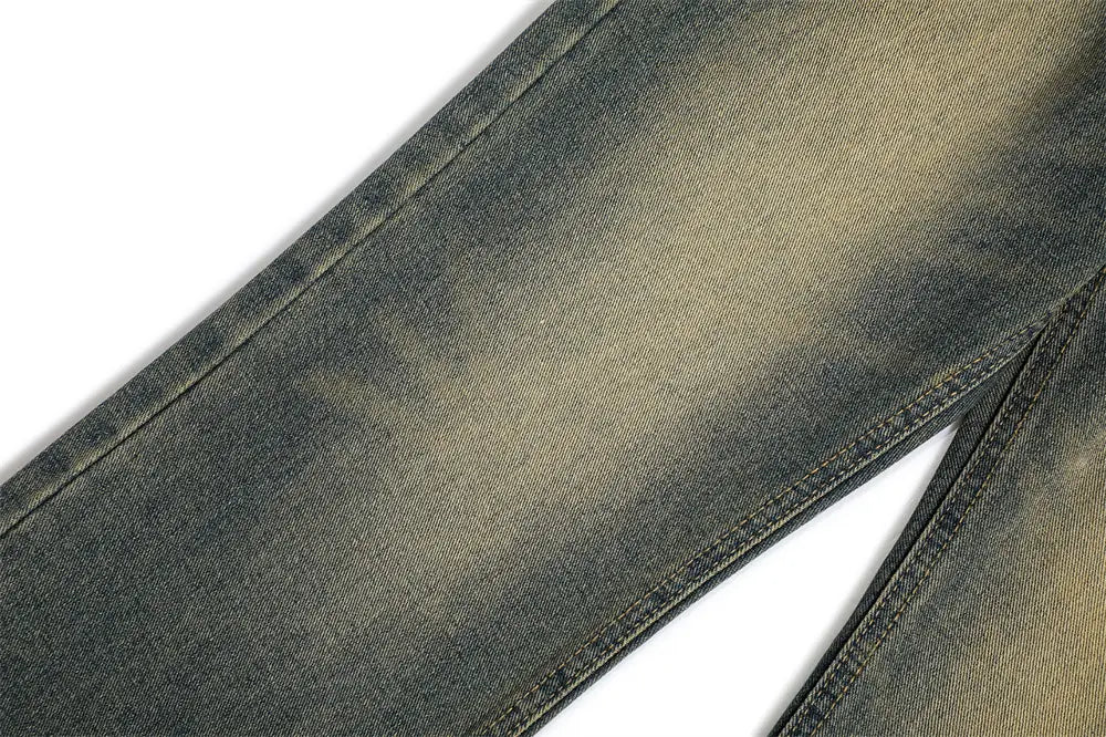 Washed White Denim Bootcut Trousers Men