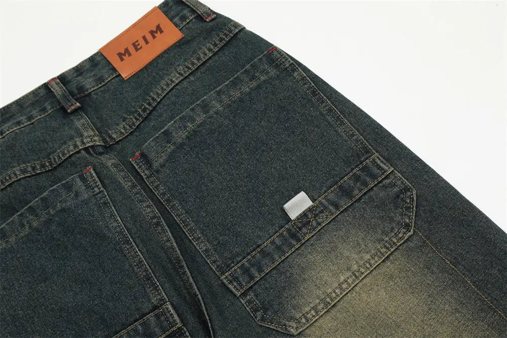 Fashion Denim Cargo Pants Trousers Men