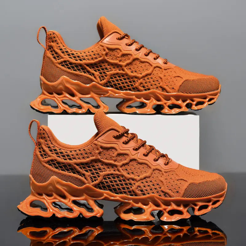 Men’s Summer New Breathable Running Shoes Trendy Fashion Platform Fly Woven Mesh Casual