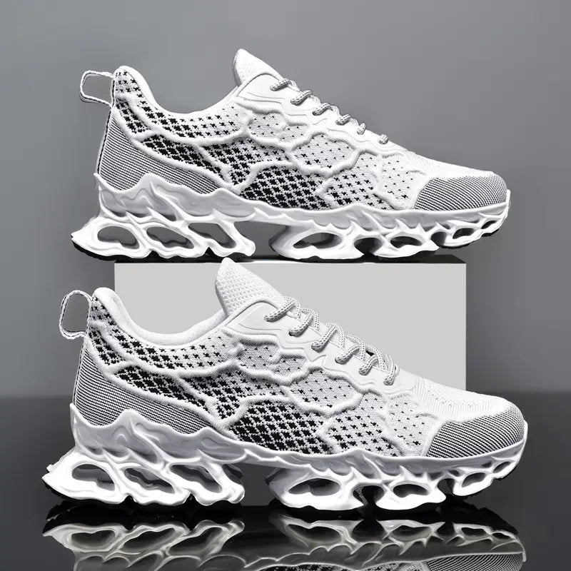 Men’s Summer New Breathable Running Shoes Trendy Fashion Platform Fly Woven Mesh Casual