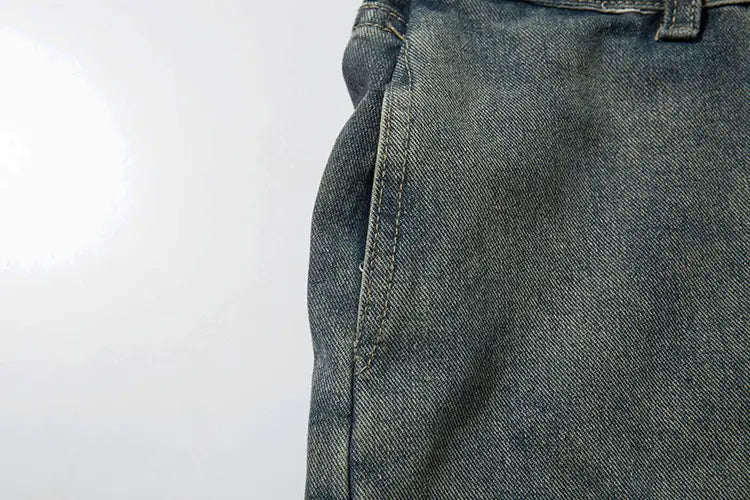 Ripped Hollow-out Denim Trousers For Men