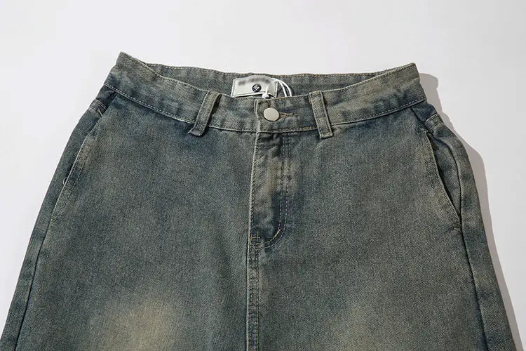 Ripped Hollow-out Denim Trousers For Men