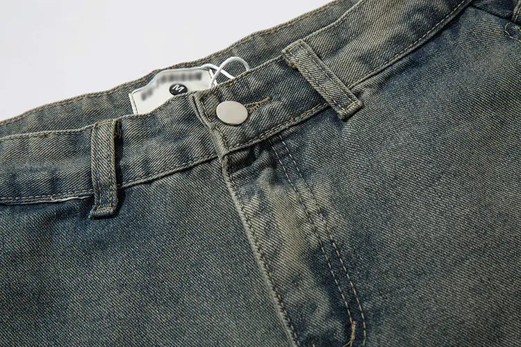 Ripped Hollow-out Denim Trousers For Men