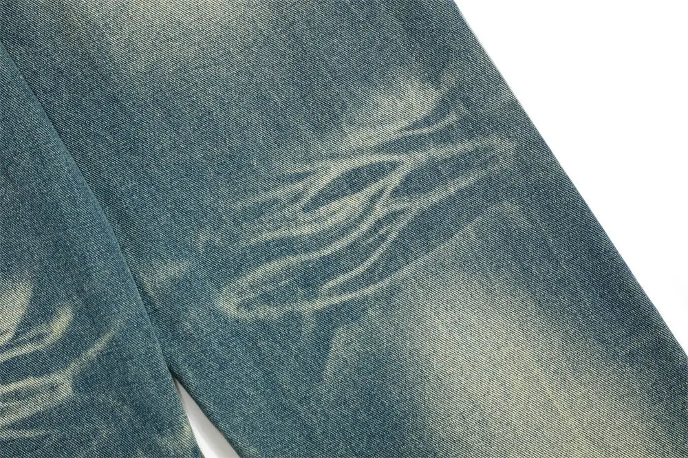 Washed Denim Loose Trousers For Men