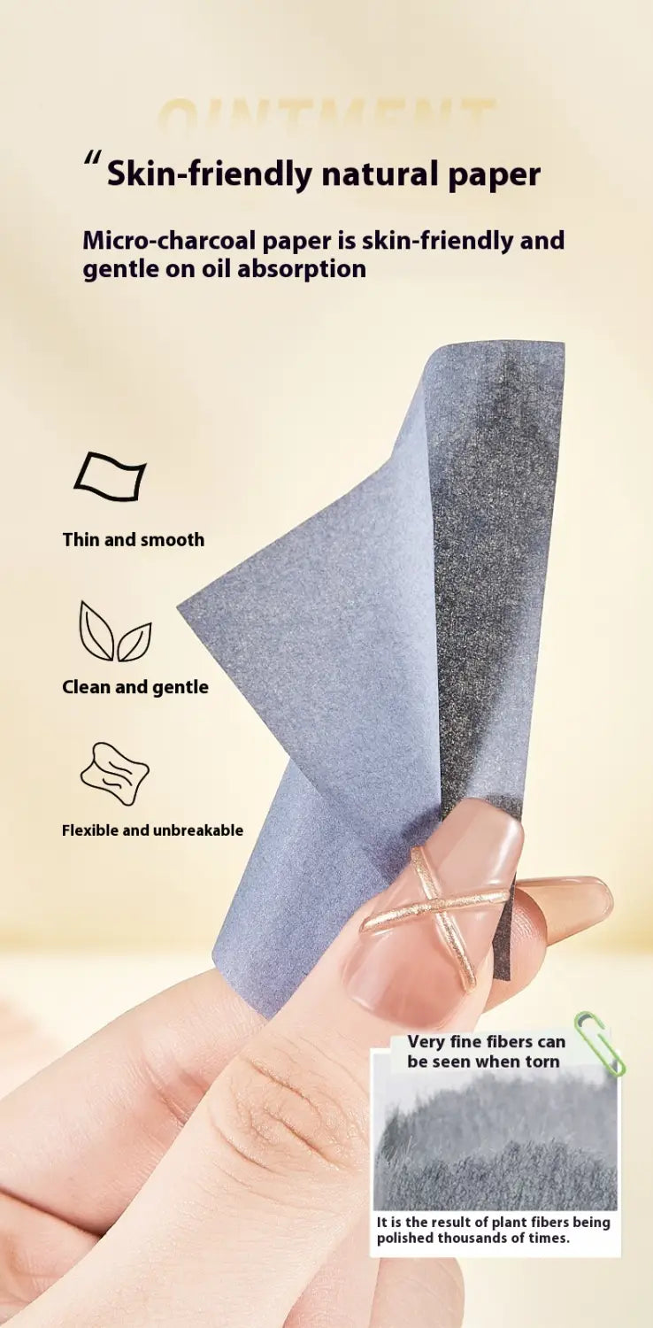 Portable Cleaning Oil-absorbing Sheets With Powder Puff Facial Oily Skin Refreshing Oil Removing Bamboo Charcoal Oil