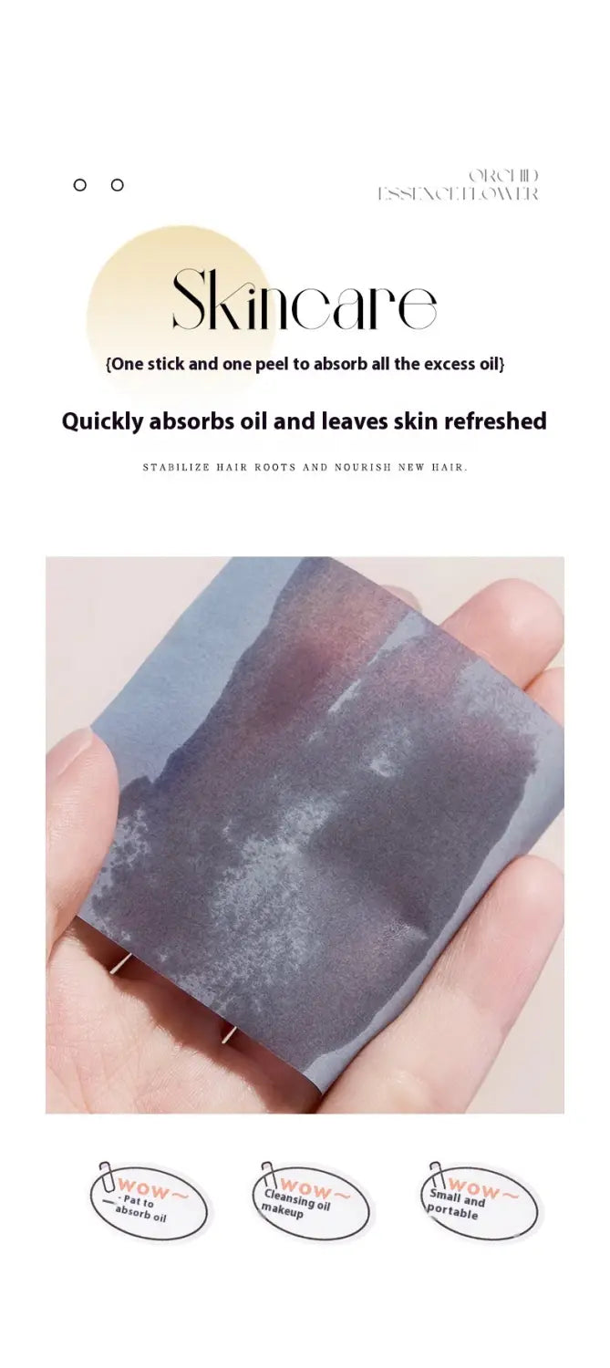 Portable Cleaning Oil-absorbing Sheets With Powder Puff Facial Oily Skin Refreshing Oil Removing Bamboo Charcoal Oil