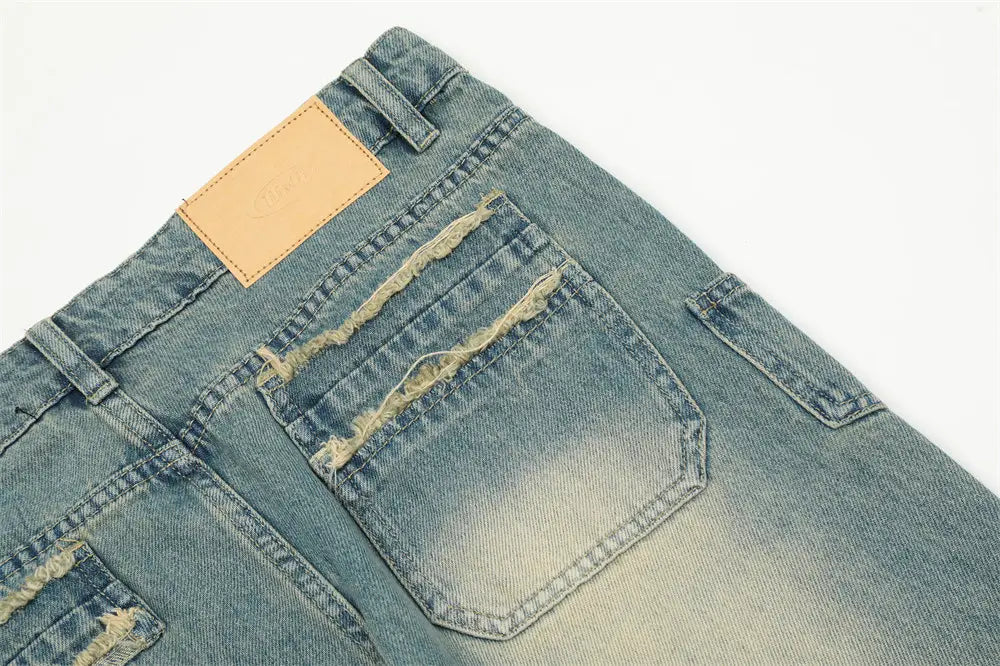 Fashion Personality Washing Denim Trousers Men