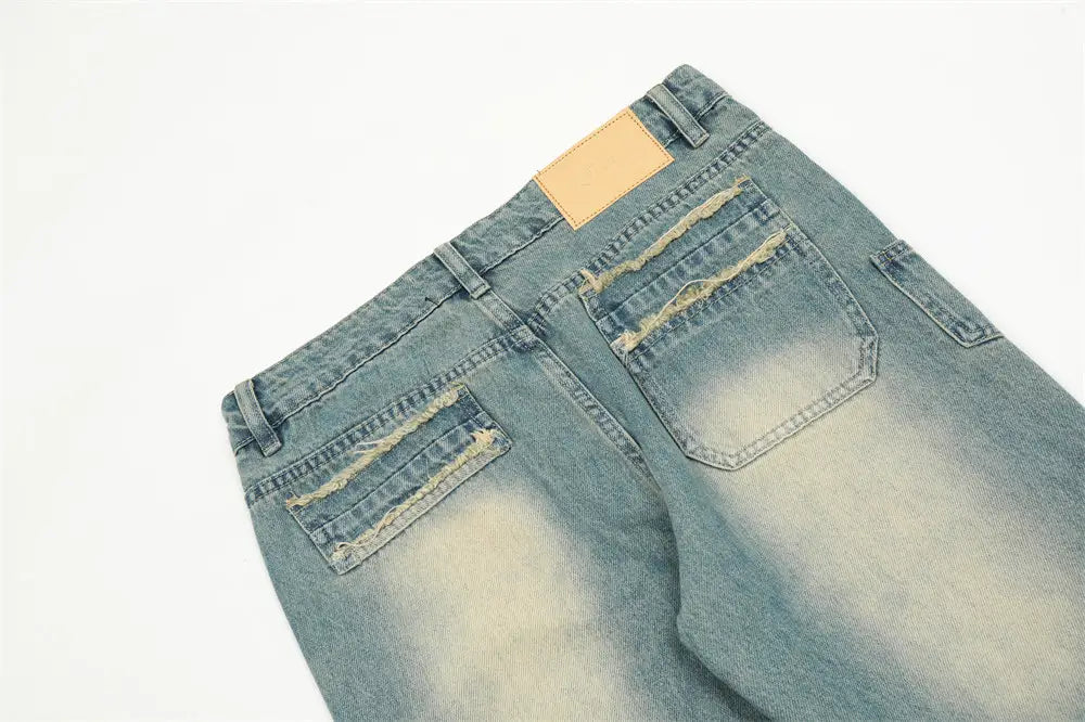 Fashion Personality Washing Denim Trousers Men