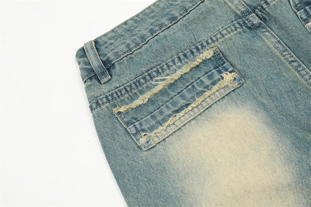 Fashion Personality Washing Denim Trousers Men