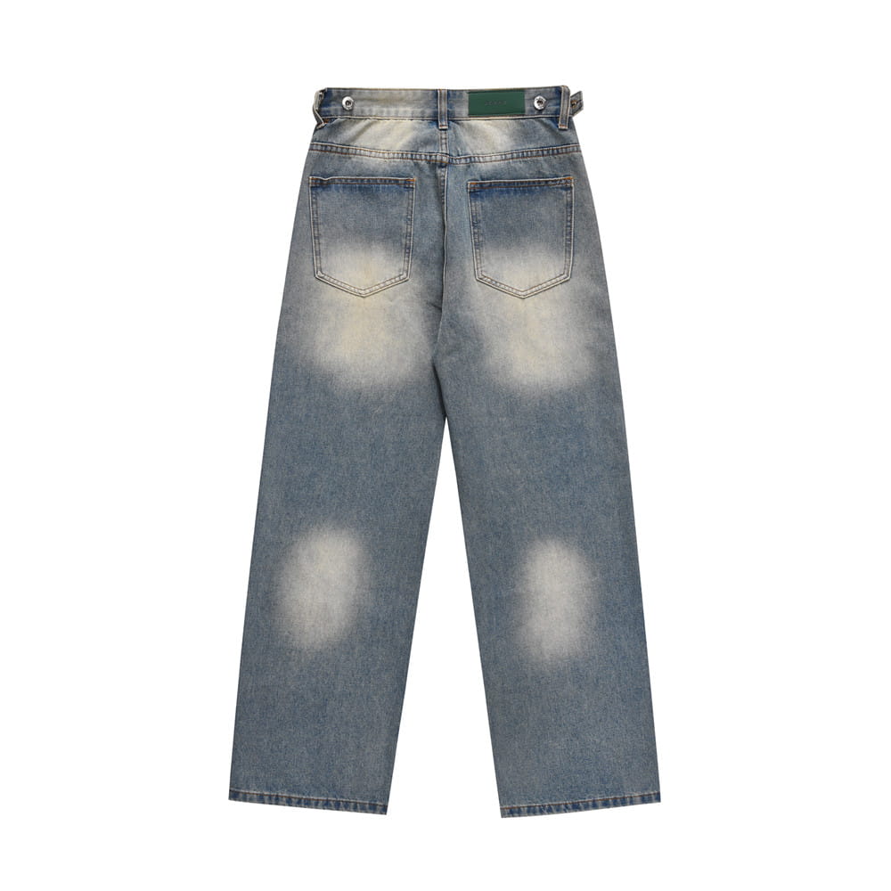 Distressed Straight-leg Denim Trousers For Men