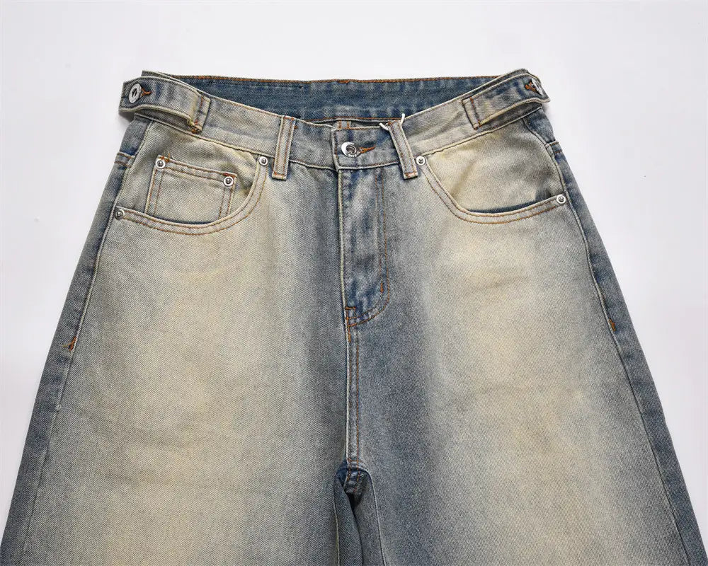 Distressed Straight-leg Denim Trousers For Men
