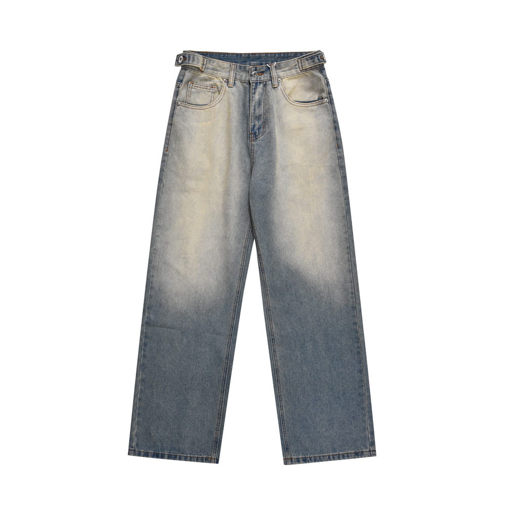 Distressed Straight-leg Denim Trousers For Men