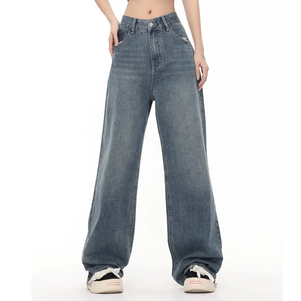 Pocket Decoration Denim Loose Trousers Men