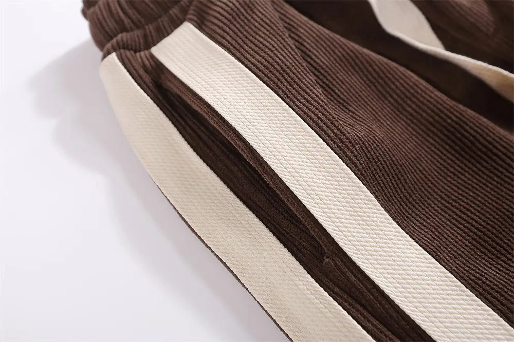 Fashion Striped Casual Straight Trousers Men