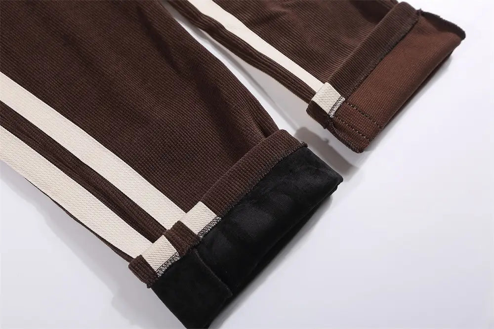 Fashion Striped Casual Straight Trousers Men