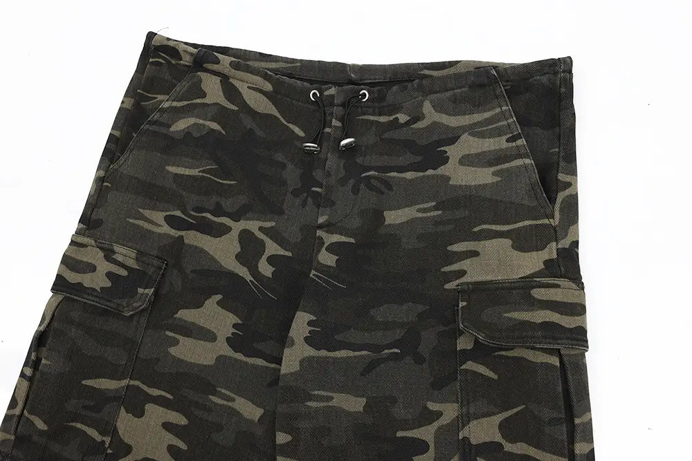 American Camouflage Workwear Straight-leg Trousers Men