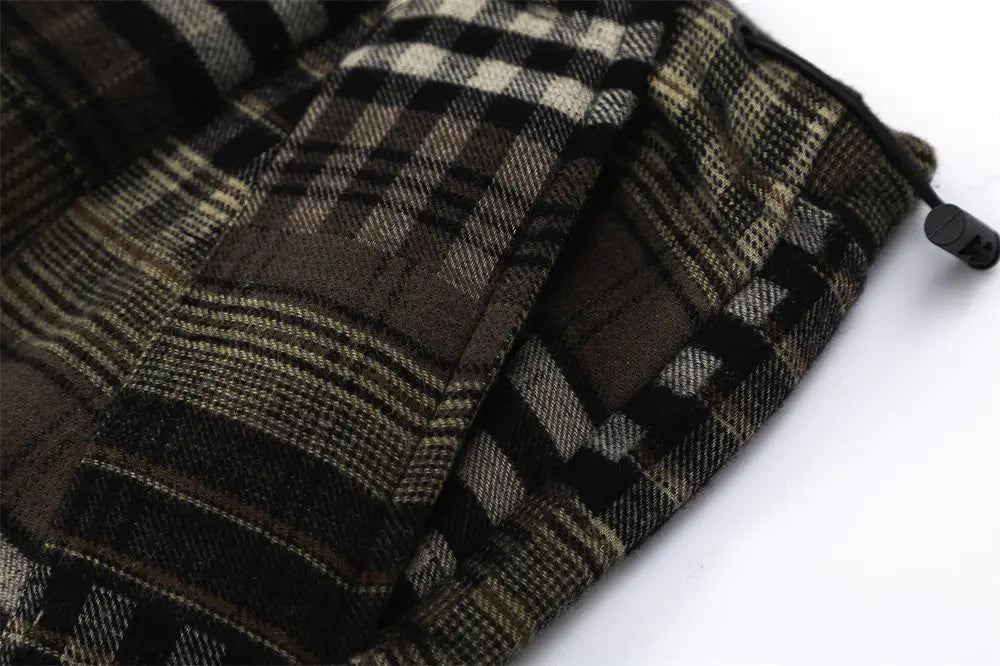 Fashion Plaid Casual Straight Trousers Men