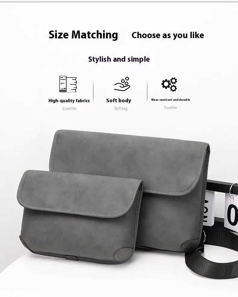Men’s Contrast Color Matte Fashion Retro Crossbody Shoulder Bag