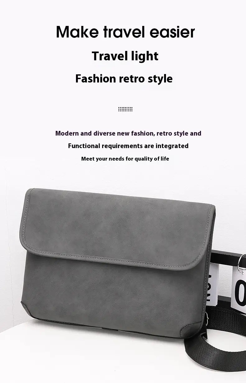Men’s Contrast Color Matte Fashion Retro Crossbody Shoulder Bag