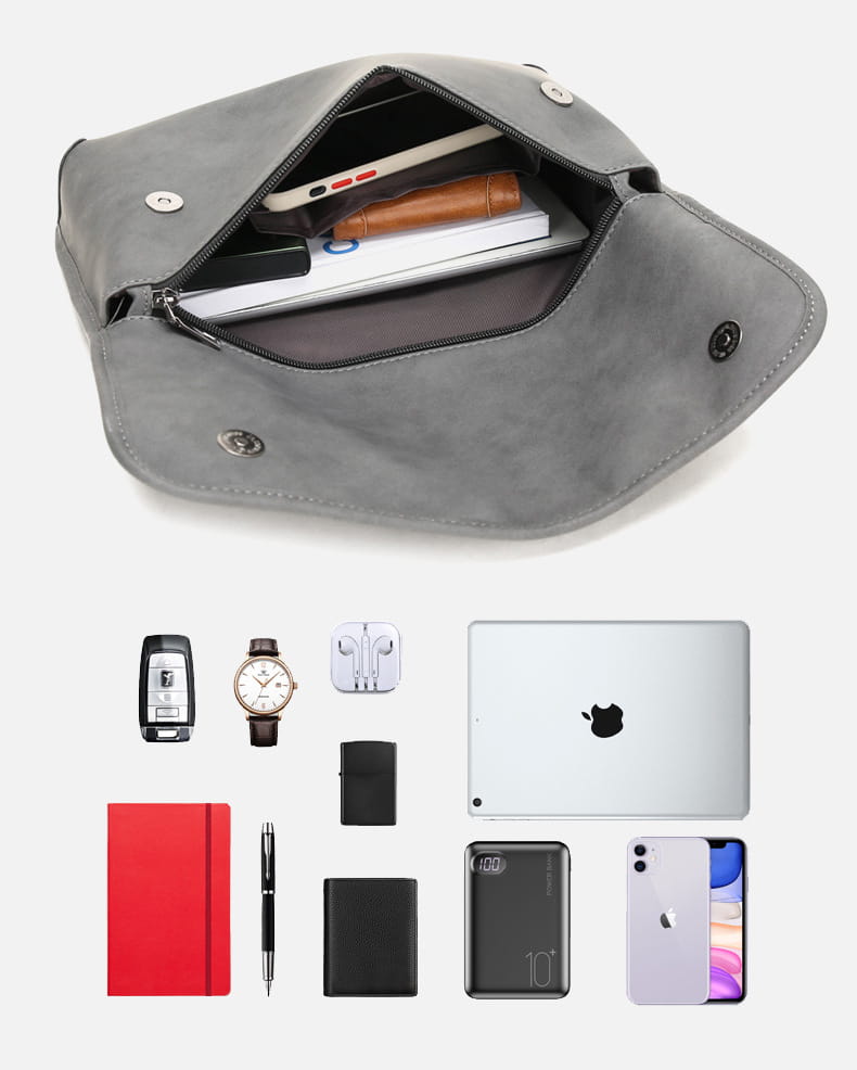 Men’s Contrast Color Matte Fashion Retro Crossbody Shoulder Bag