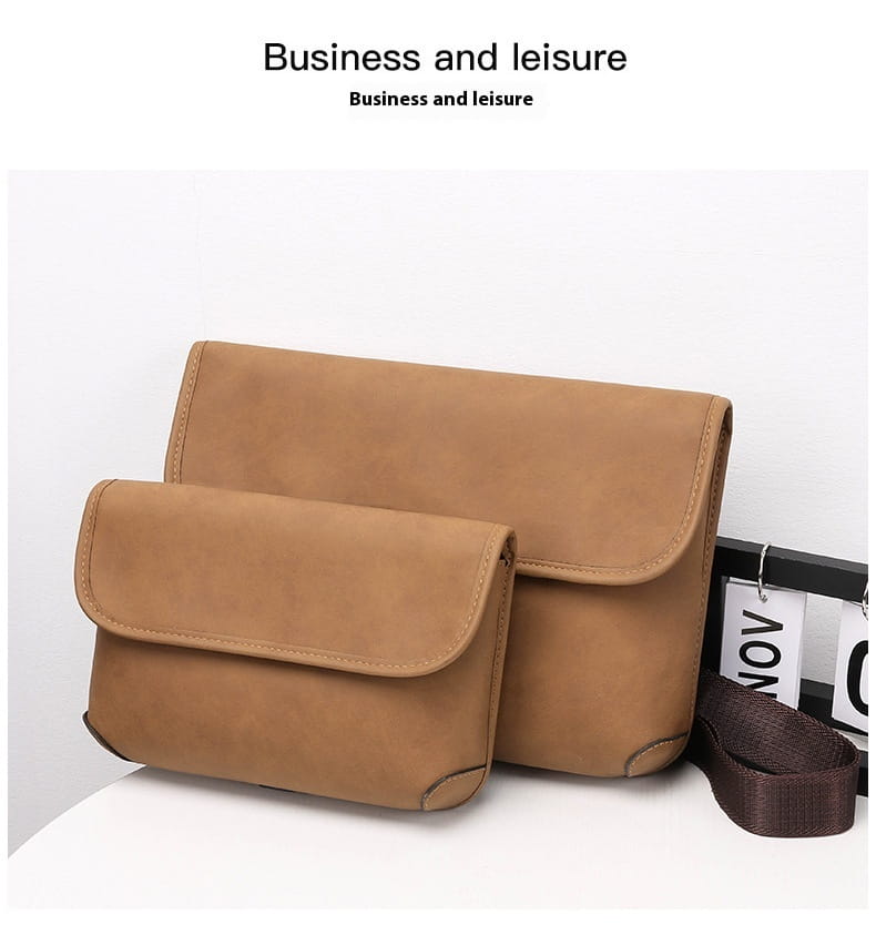 Men’s Contrast Color Matte Fashion Retro Crossbody Shoulder Bag