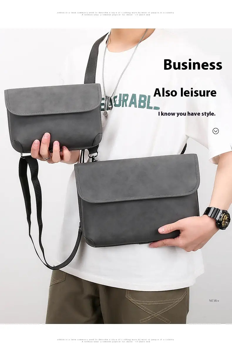 Men’s Contrast Color Matte Fashion Retro Crossbody Shoulder Bag