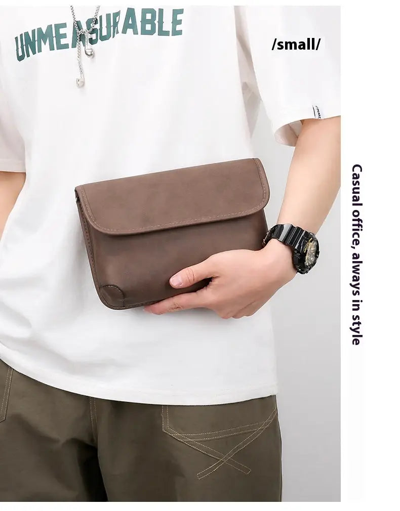 Men’s Contrast Color Matte Fashion Retro Crossbody Shoulder Bag