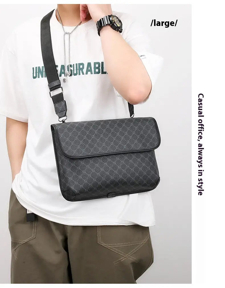 Men’s Contrast Color Matte Fashion Retro Crossbody Shoulder Bag