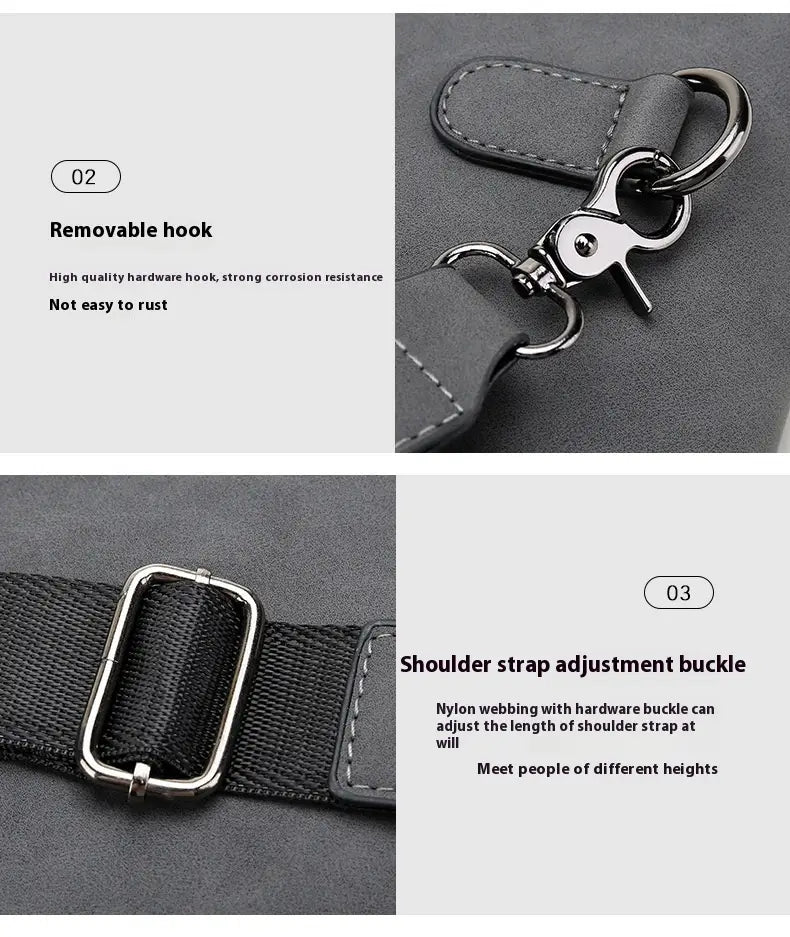 Men’s Contrast Color Matte Fashion Retro Crossbody Shoulder Bag