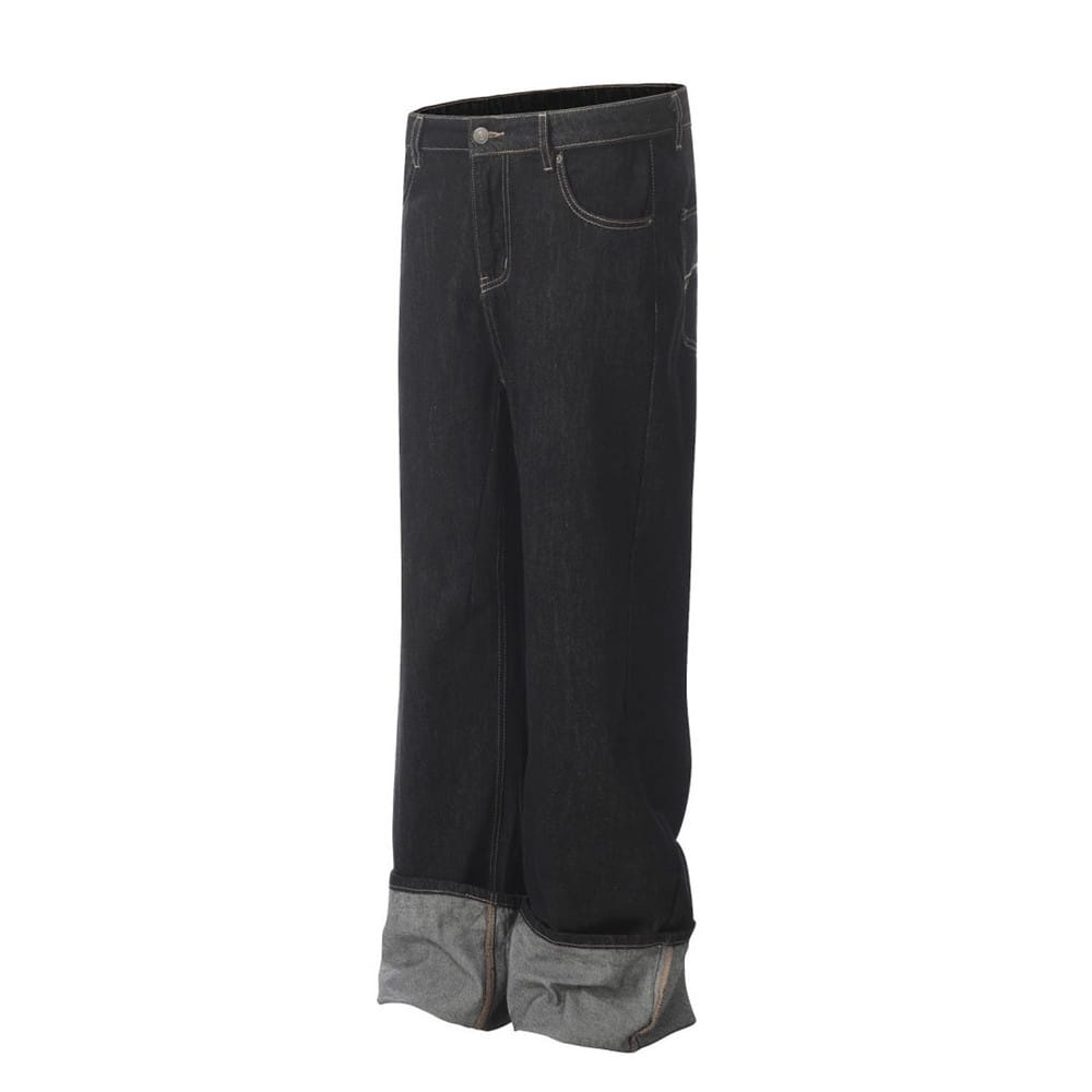 European And American Denim Straight-leg Trousers Men