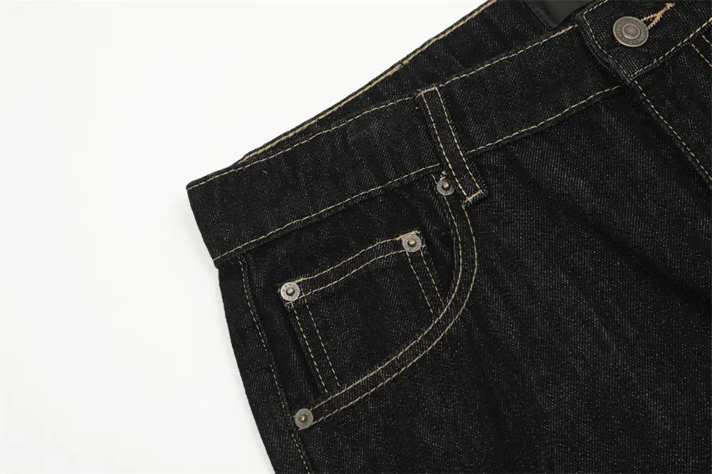 European And American Denim Straight-leg Trousers Men