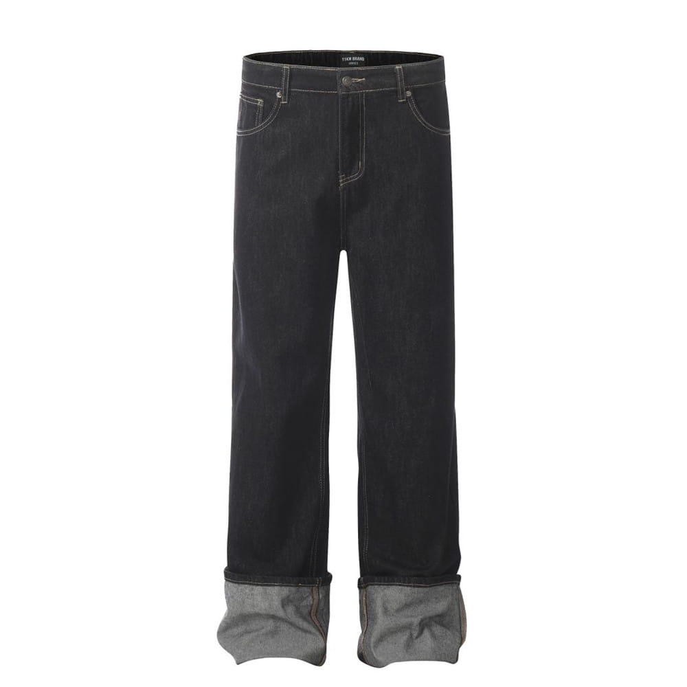 European And American Denim Straight-leg Trousers Men
