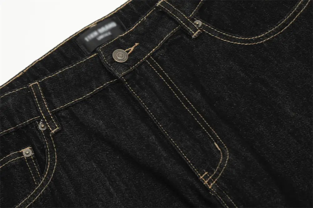 European And American Denim Straight-leg Trousers Men