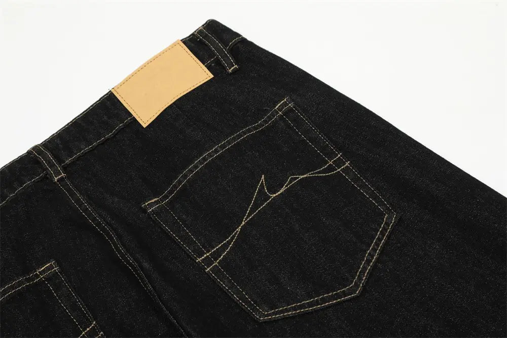 European And American Denim Straight-leg Trousers Men