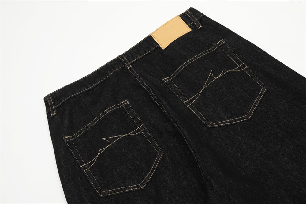 European And American Denim Straight-leg Trousers Men
