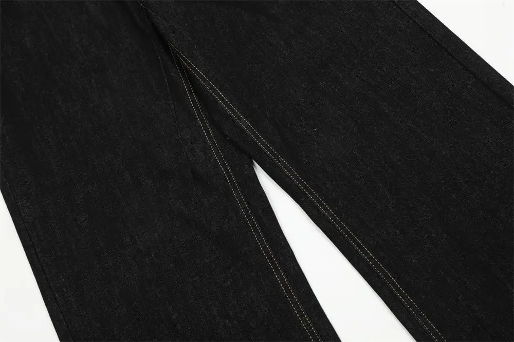 European And American Denim Straight-leg Trousers Men