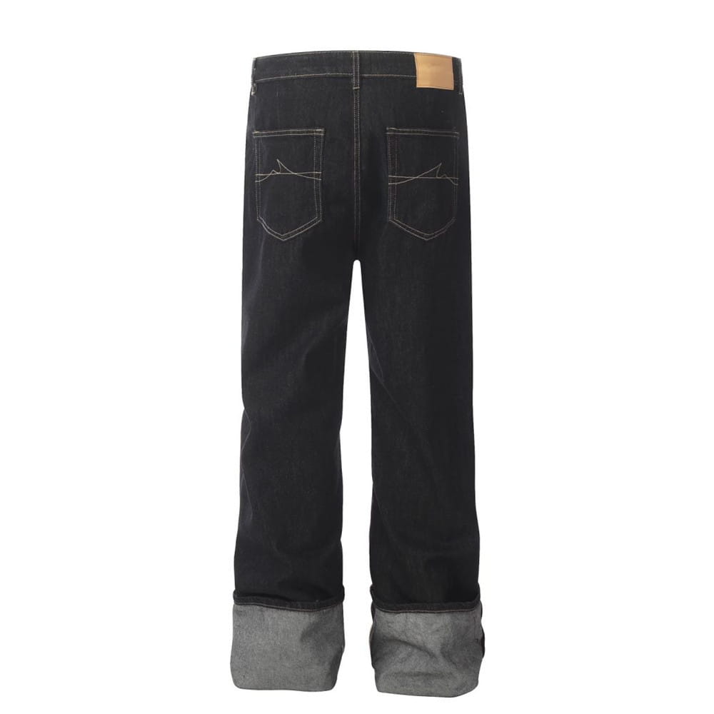 European And American Denim Straight-leg Trousers Men