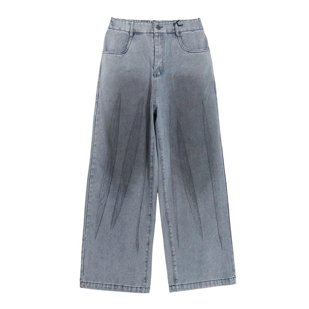 Fashion Personality Denim Loose Trousers Men